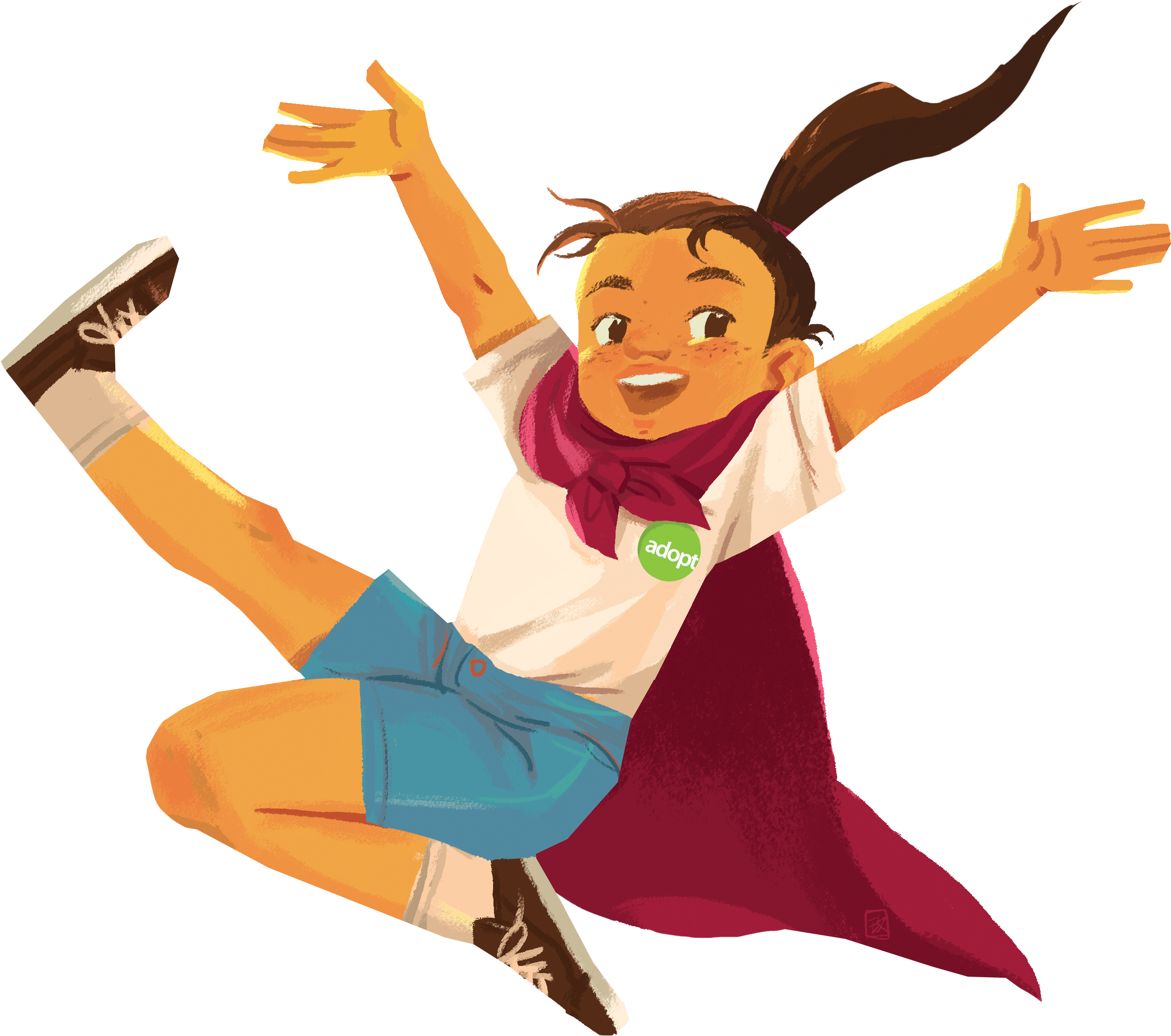 Girl Jumping In Sideways Leg - Adoption (2750x3000)