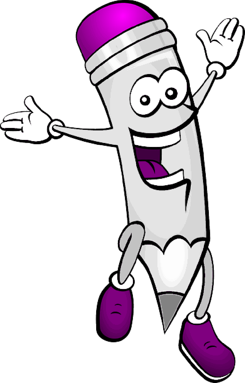 Pencil, Happy, Jumping, School, Writing, Author, Learn - Pencil Cliparts Png (800x1251)