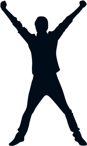 Happy Man Jumping Silhouette Happy Silhouette - Felicidad Png (512x512)
