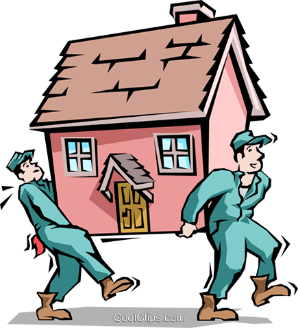Handymen Moving House Royalty Free Vector Clip Art - Move To A New Country (435x480)