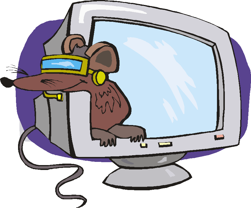 Rat And General Rodent Webrings And Links - Rat With Computer Cartoon (863x717)