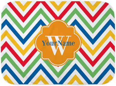 Modern Chevron Custom Monogram Baby Blanket - Navy Monogram Chevron Stripe Shower Curtain (460x460)