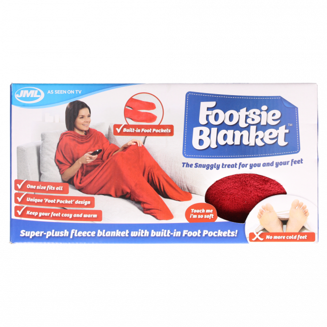 Footsie Blanket: Fleece Blanket With Foot Pockets - (660x660)