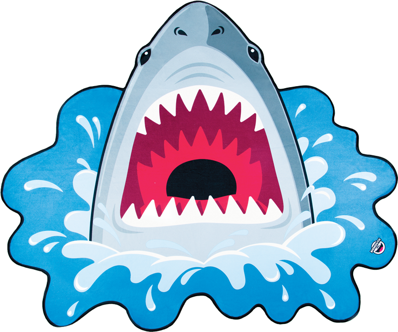 Beach Blanket Gigantic Shark Bite - Towel (800x667)