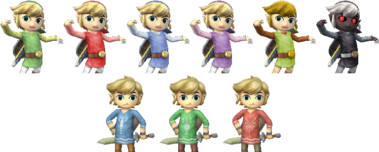 Toon Link's Alternate Costumes In Pm - Toon Link (768x320)