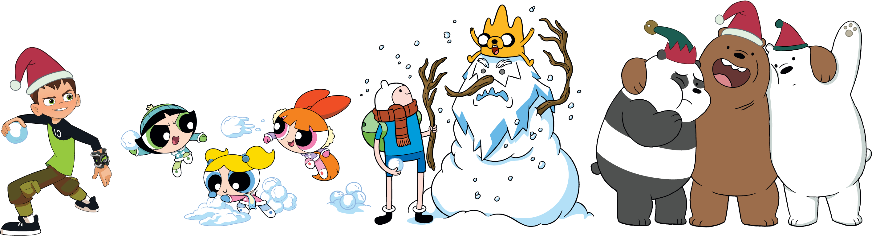 Santa's Rocking Christmas - We Bare Bears Custom Tote Bag(2 Sides) (3334x859)