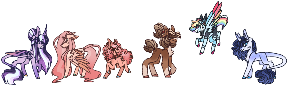 Mane Six Redesign By Oliveoii - Mane (1024x338)