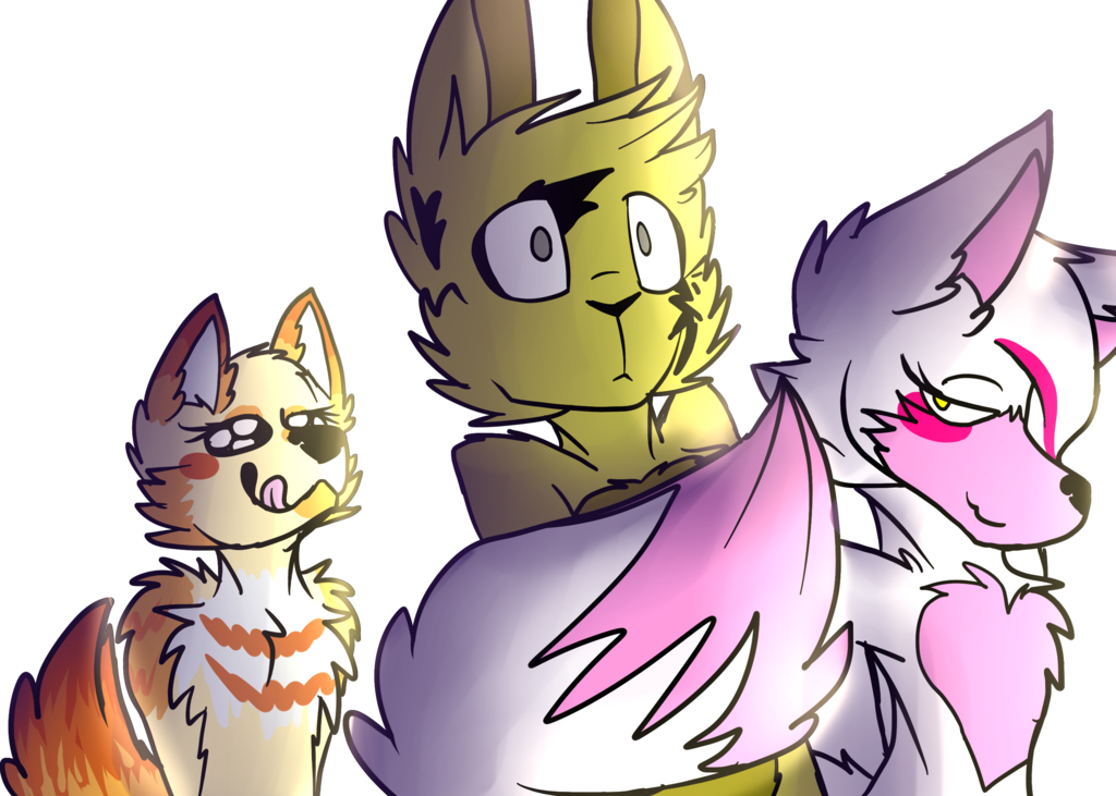Mangle, Springtrap And Kinza By Giseltmnt - Mangle X Springtrap Anime (1024x731)