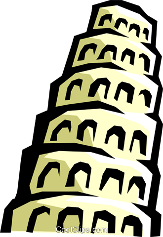 Tower Of Babel Royalty Free Vector Clip Art Illustration - Babel Tower Clipart (480x700)