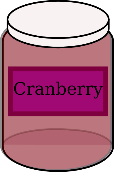 Cranberry Food Jar Clip Art At Clker - Clip Art (396x594)