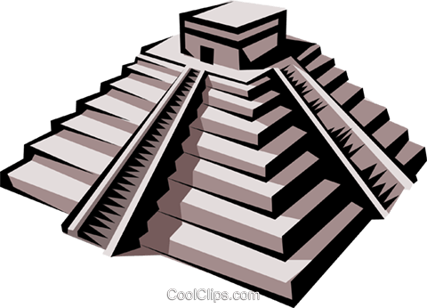 Inca Temple Royalty Free Vector Clip Art Illustration - Aztec Temple Clipart (480x346)