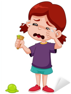 Illustration Of Cartoon Girl Crying With Ice Cream - Girl Is Crying Cartoons (400x400)