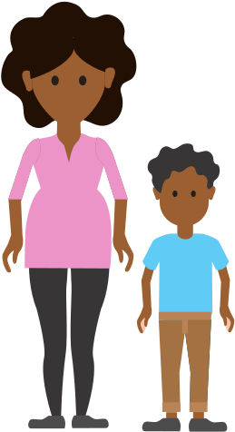 Woman Mother With Her Son And Casual Cloth - Cartoon (550x550)