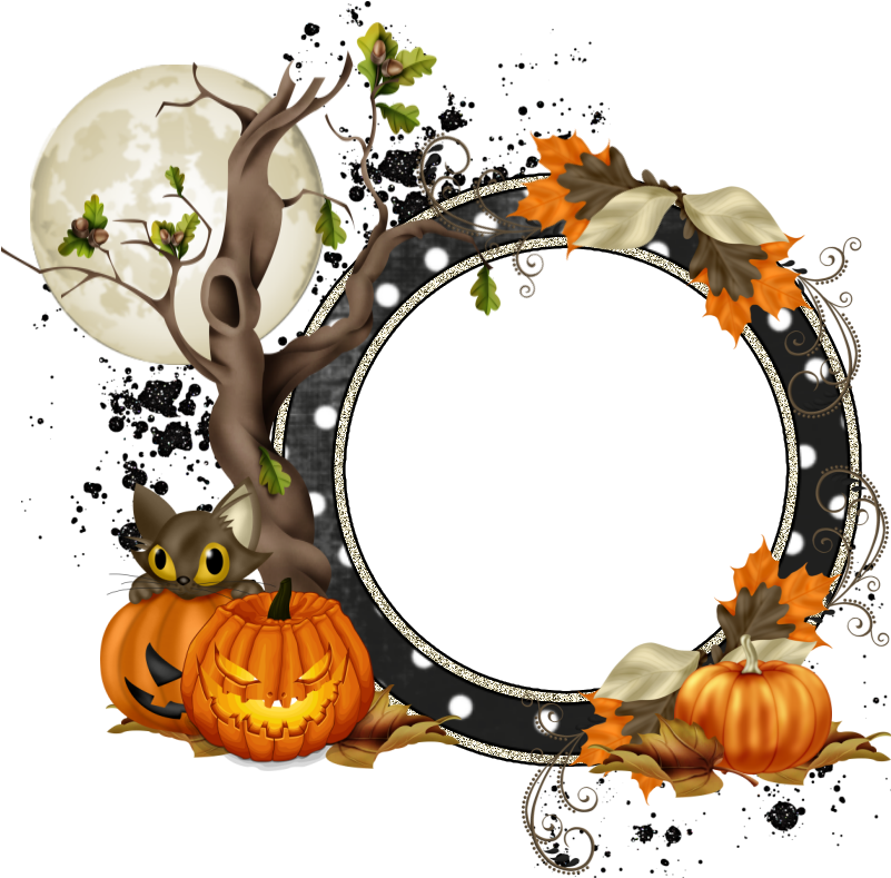 New Clusters Halloween Villagescrapbook Paperpattern - Halloween Pumpkins (800x800)