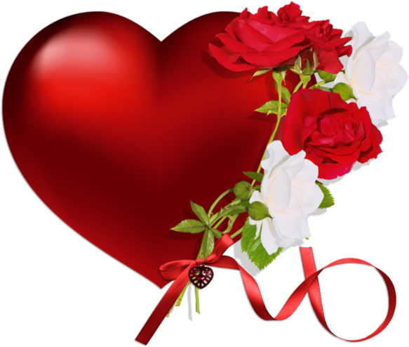 Heart With Roses Png - Red Hearts And Roses (600x526)