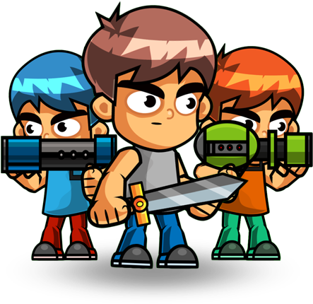 The Boy Warriors Character Set - Cartoon (600x500)