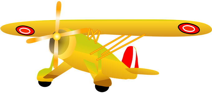 Airplane Propeller Plane Aircraft Flying O - Yellow Plane Clipart (680x340)