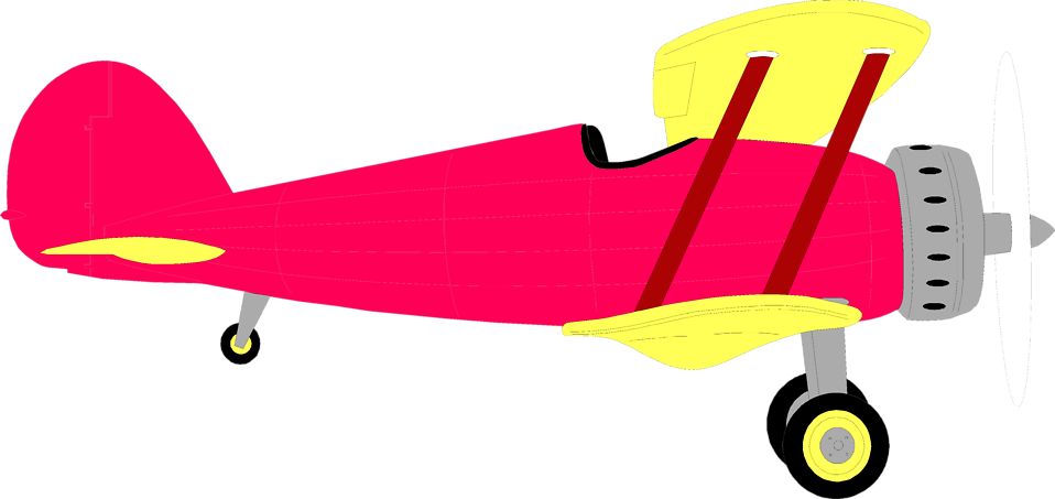 Clip Art Of Illustration - Biplane Png (958x453)