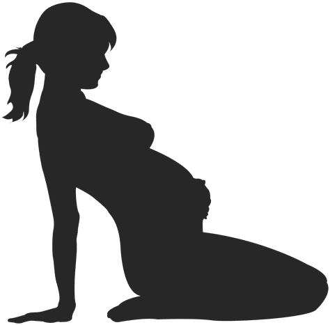 Pregnant Woman Sitting Back - Silueta Pregnant Png (512x512)