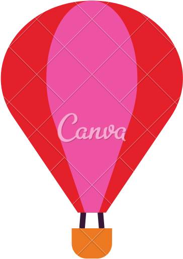 Cartoon Hot Air Balloon Vector Illustration Icon - Use Canva Like A Pro (550x550)
