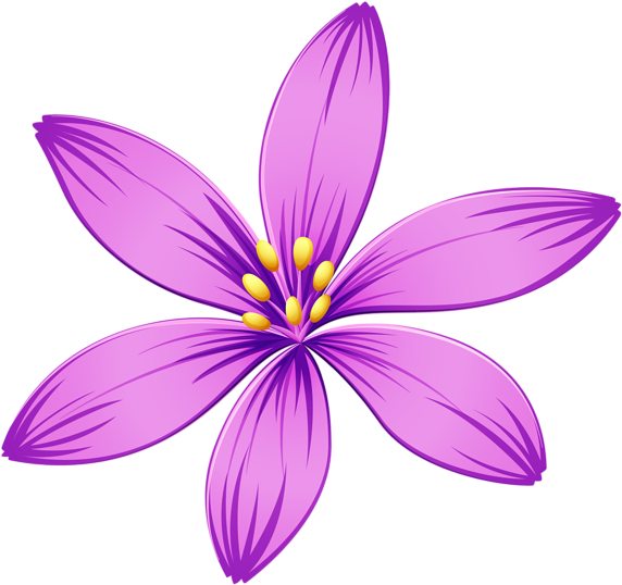 Purple Flower Png Image - Pink Purple Flowers Png (600x566)