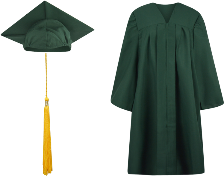 Dark Green - Graduation Cap & Gown (800x800)