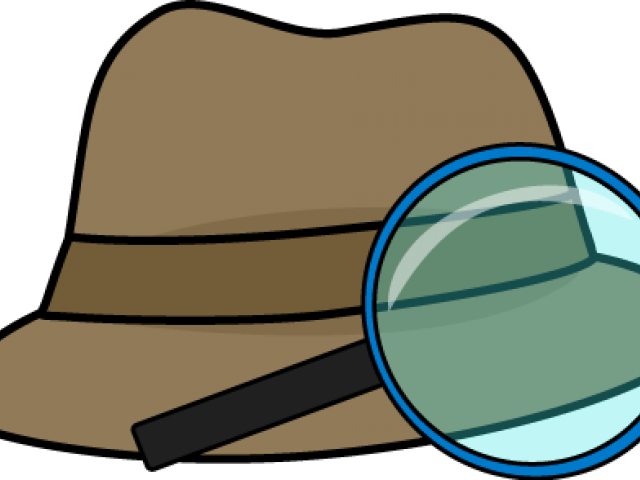 Cap Clipart Detective - Detective Hat And Magnifying Glass (640x480)