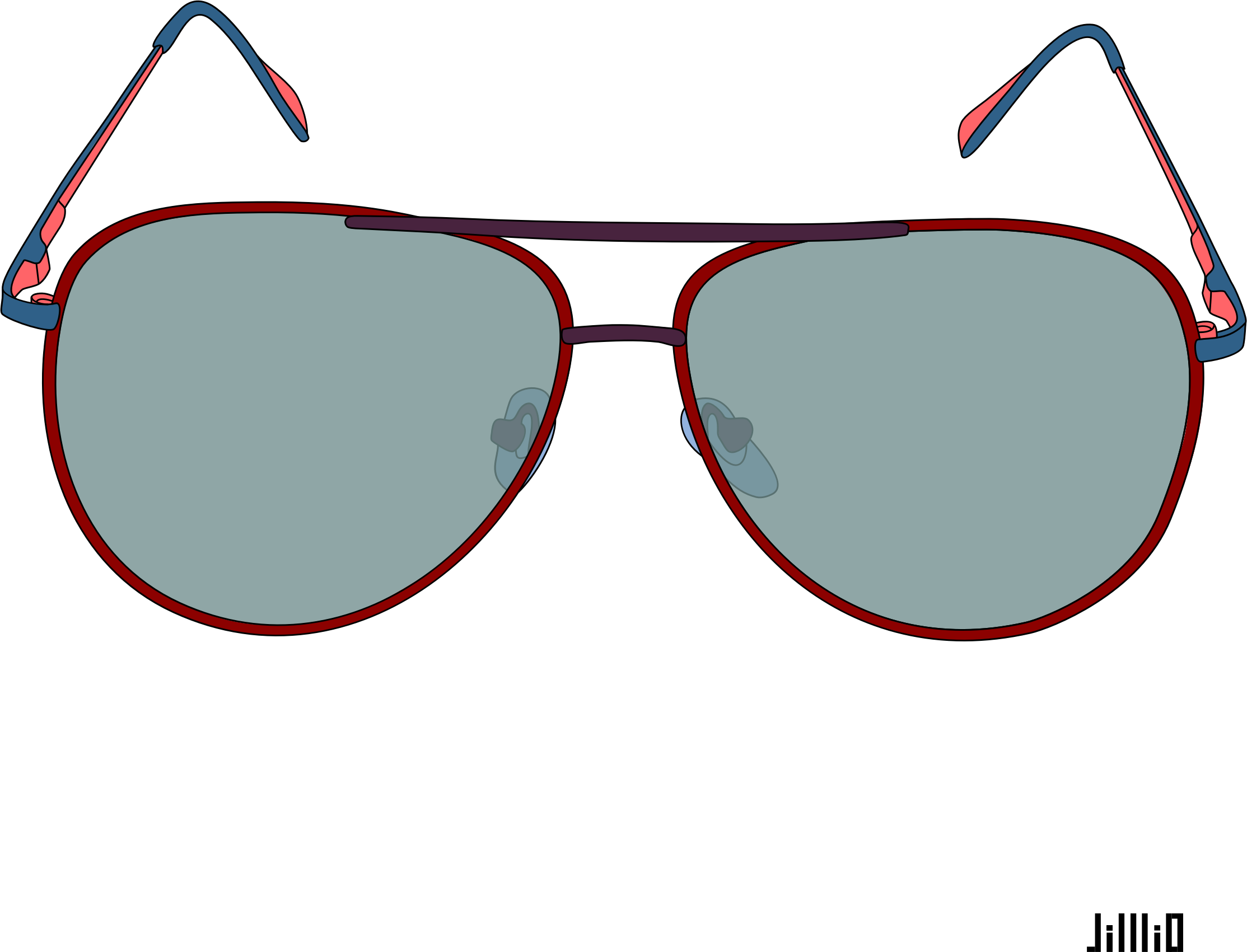 Color Frame Sunglasses - Big Sun Glasses Png (2227x1701)