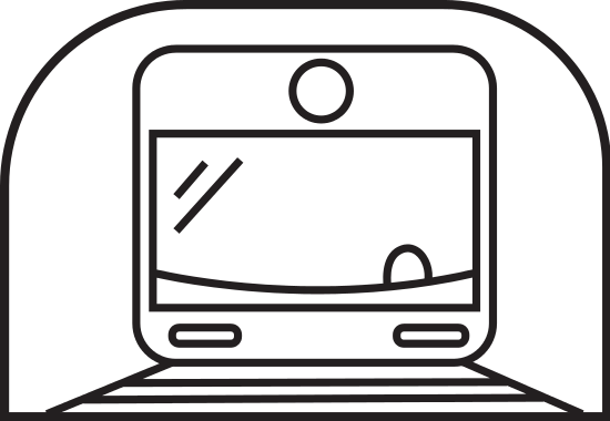 Train Coach Vector Icon Illustration - Line Art (550x380)