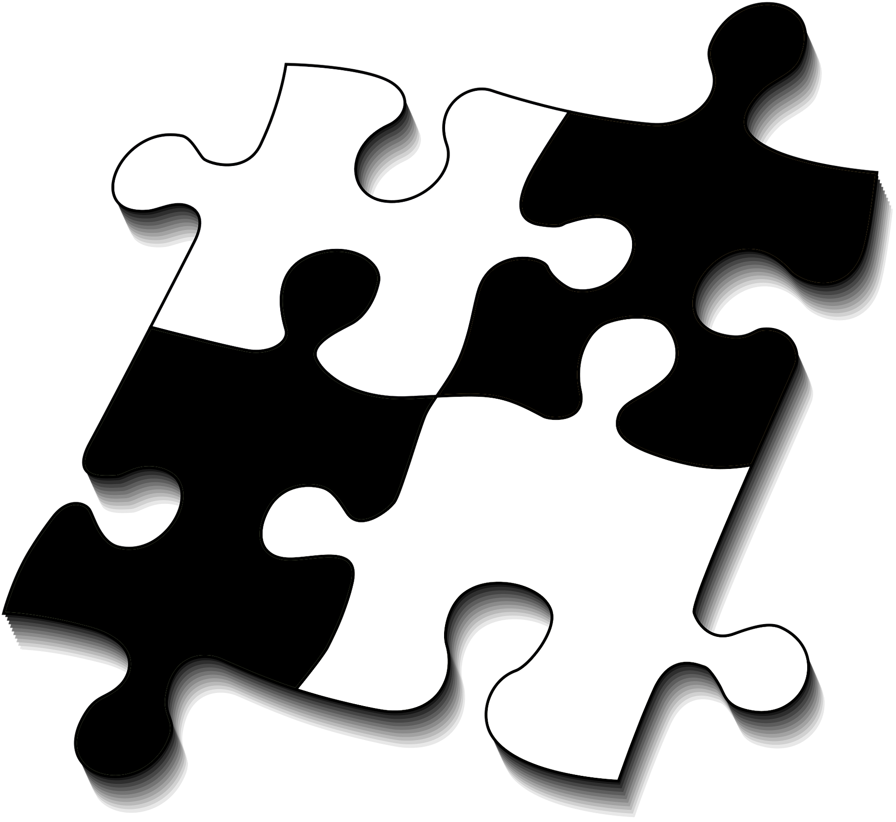 Zen Clipart Patience - Puzzles Black And White (1920x1728)