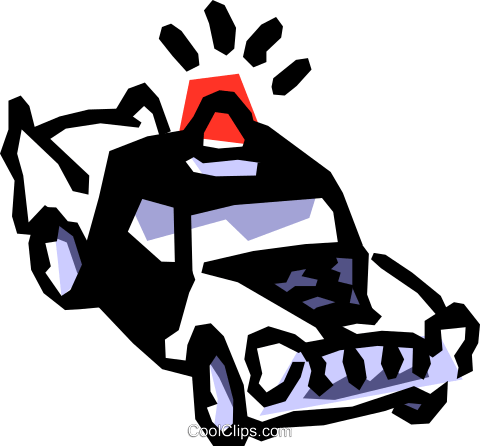Police Car Royalty Free Vector Clip Art Illustration - Police Car Royalty Free Vector Clip Art Illustration (480x446)