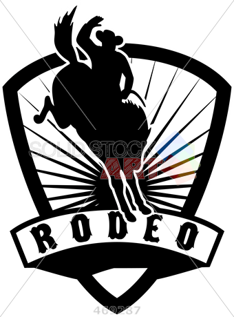 Stock Illustration Of Cartoon Illustration Of Rodeo - Bucking (340x459)