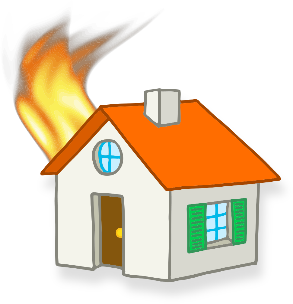 House Clip Art - Cartoon Houses On Fire (1181x1181)