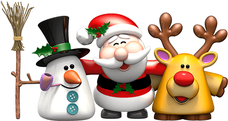 Snowman, Santa Claus And Reindeer Rudolph - Muñecos Navideños Png (500x250)