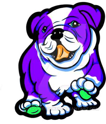 Happy Bull Dog Puppy Purple And White By Sookiesooker - United States Of America (400x400)