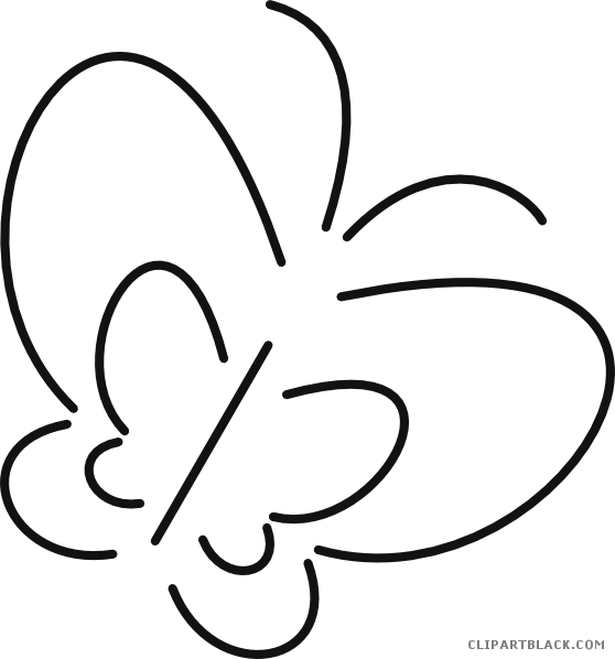 Butterfly Outline Animal Free Black White Clipart Images - Butterfly Black And White (558x598)