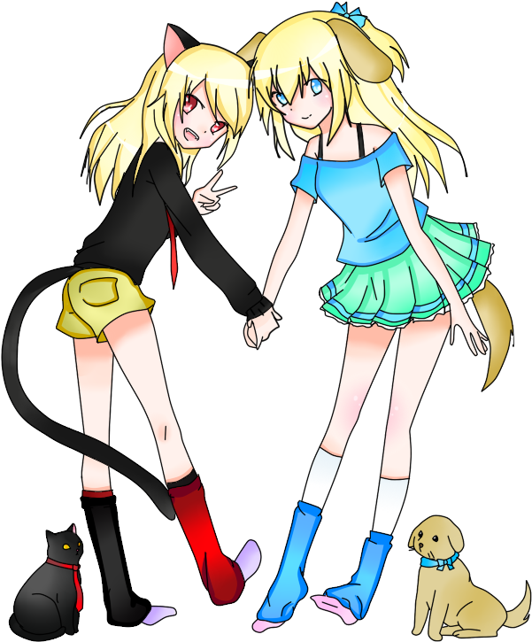 Dog And Cat, Inu To Neko By Animanga661 - Cartoon (680x800)