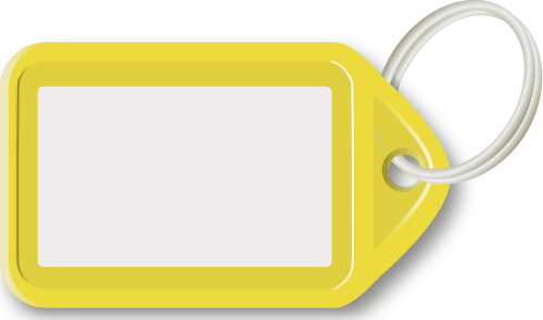 Yellow Key Ring Clip Art - Tag Clip Art (500x295)