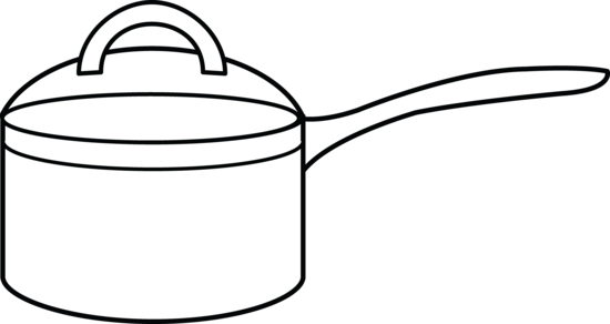 Pot Free Clip Art - Saucepan For Coloring (550x292)