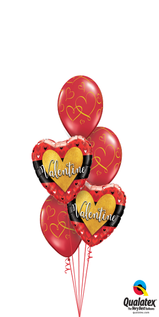 Red & Gold Valentine Bouquet - Happy Valentines Day Strawberry (321x640)