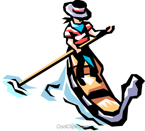 Gondola In Venice Royalty Free Vector Clip Art Illustration - Barco Veneza Png (480x434)