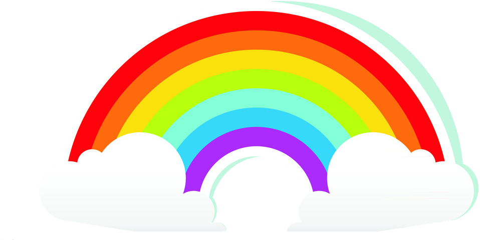 Rainbow Cartoon Cloud - รูป เลน โบ Png (1024x566)