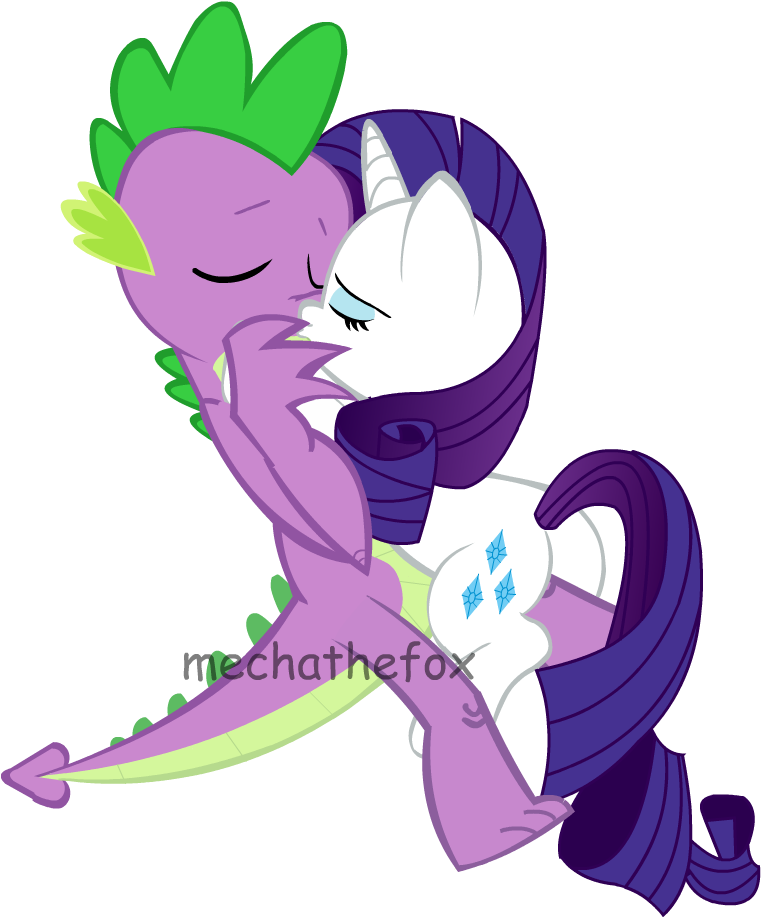 Spike N Rarity By Mechathefox - Rarity And Spike In Love (820x930)