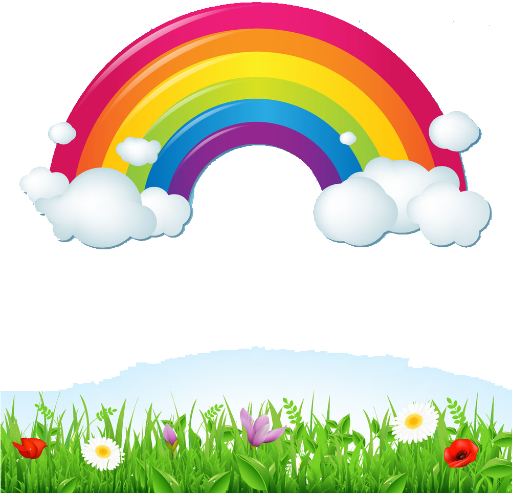 Rainbow Cloud Euclidean Vector Sky Illustration - Rainbow Of Color Fun Coloring Book (1000x1000)