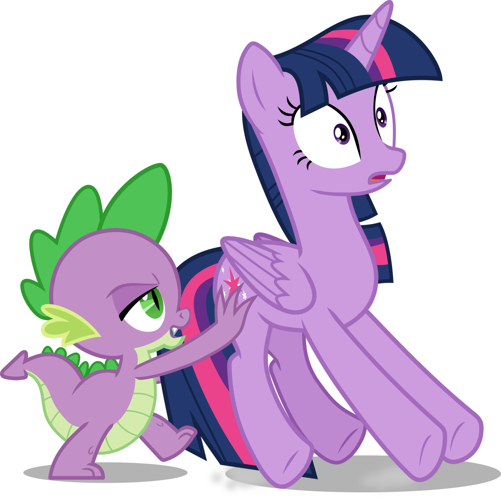 Spike Pushing Twilight By Frownfactory Spike Pushing - Spike Pushing Twilight (1600x1594)