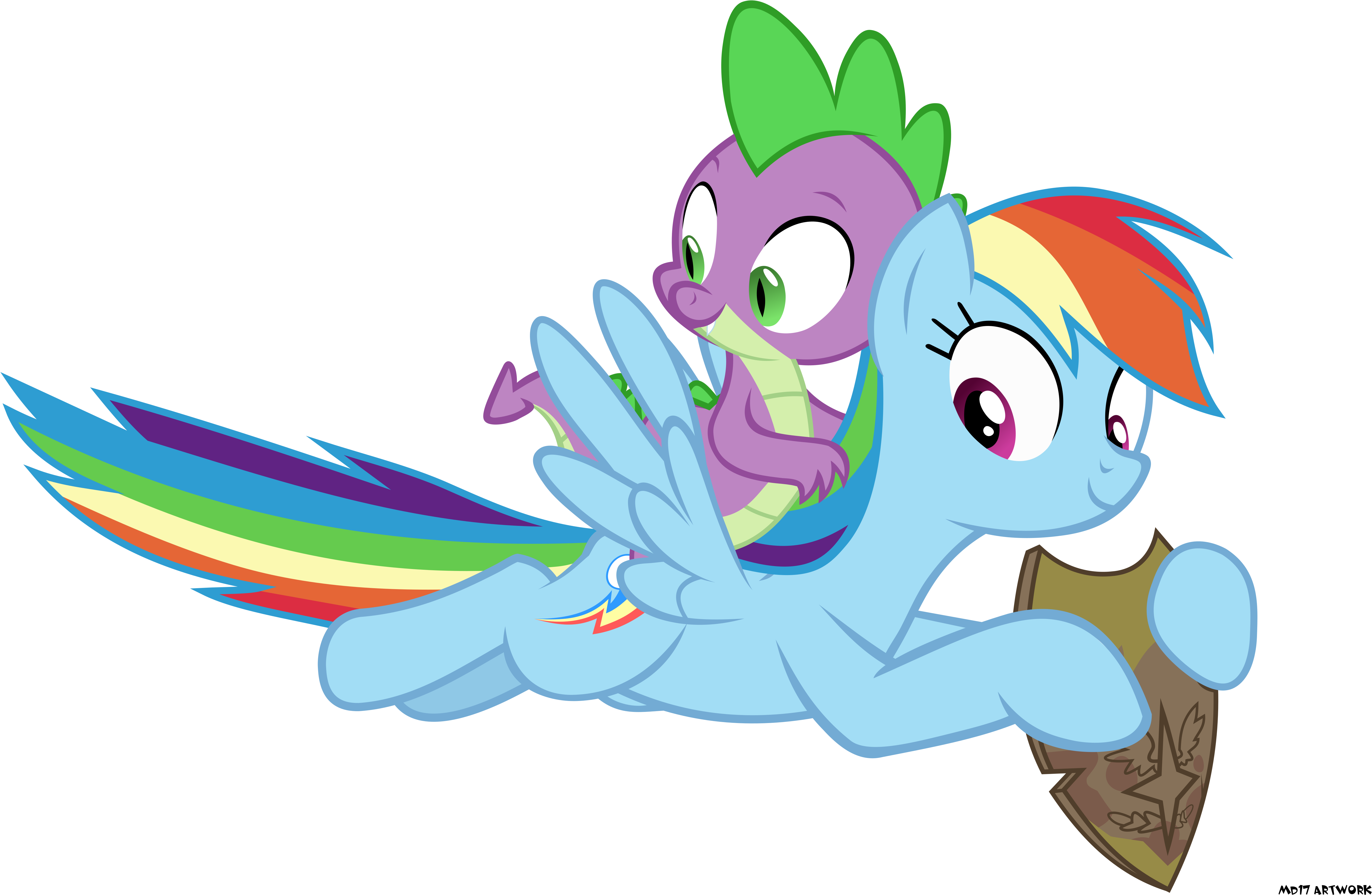 Spike And Rainbow - Cartoon (5748x3807)