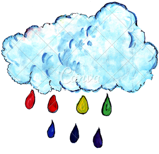 Drawn Rainbow Cloud Png - Illustration (800x776)