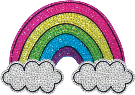 Picture Of Rainbow And Clouds Rhinestone Decals - Iscream Rainbow And Clouds Removable Rhinestone Decals (550x550)
