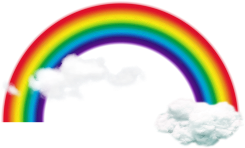 Rainbow And Clouds - Circle (500x500)