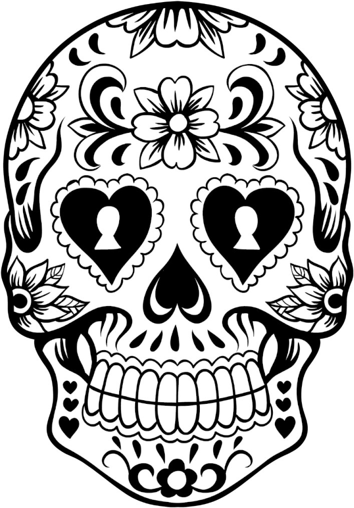 Sugar Skull Wreath - Day Of The Dead Skulls (714x1024)
